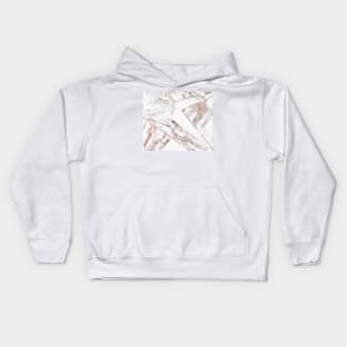 Rose gold marble geo jumble Kids Hoodie